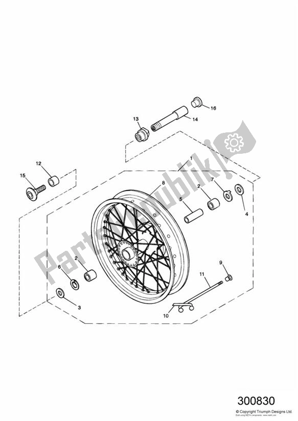 All parts for the Front Wheel >281465-f2 / 279278-f4 of the Triumph America Carburettor 790 2002 - 2007